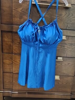 NWT Blue Swim Dress with Separate Bottoms